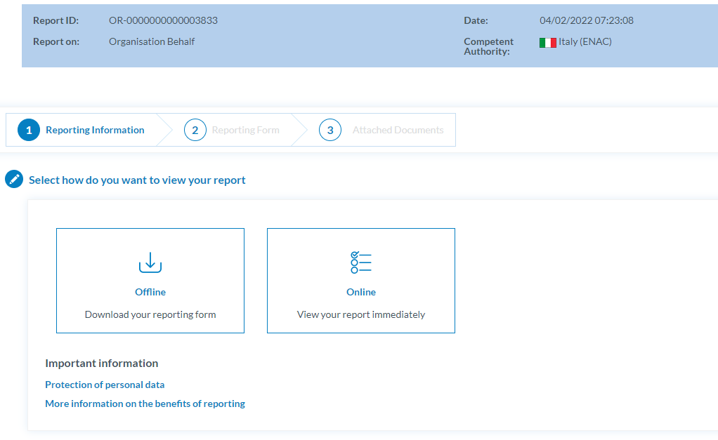 View an Original Report content